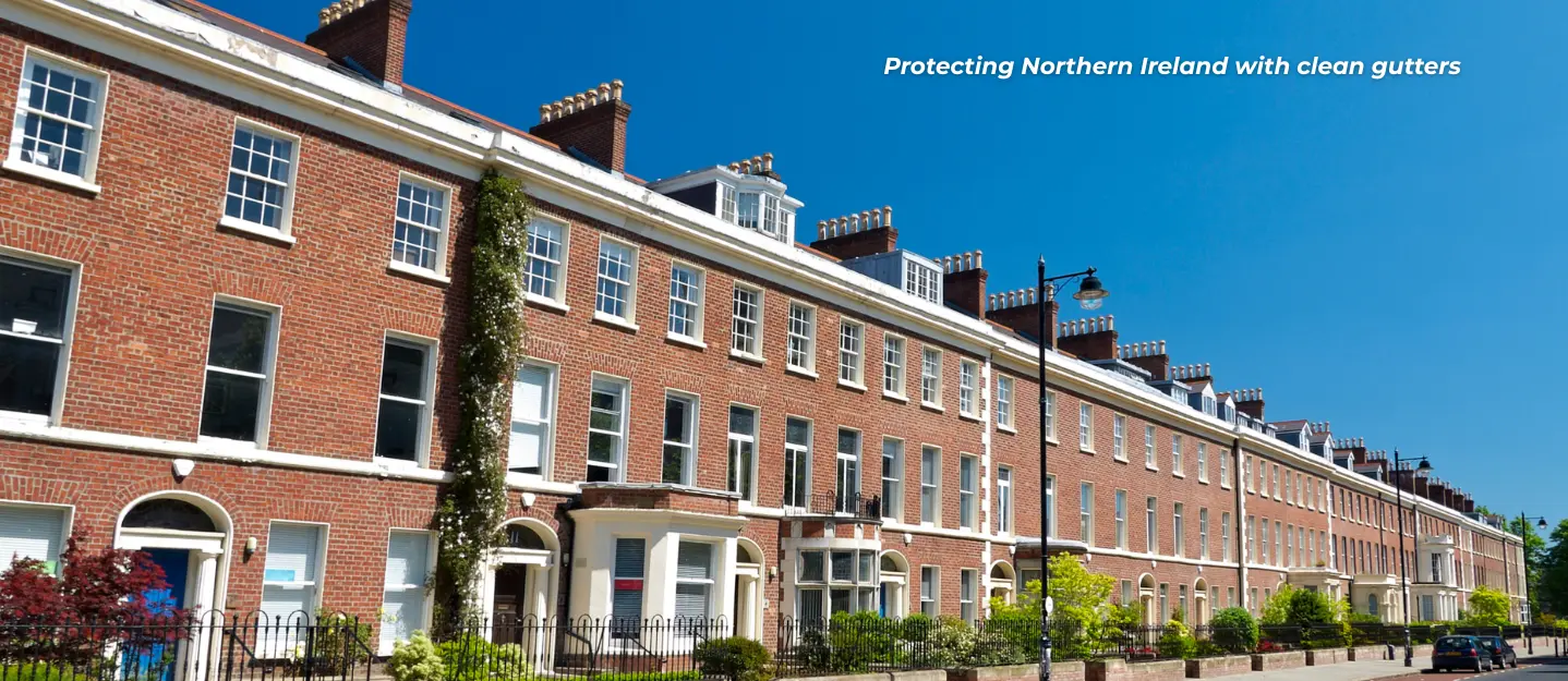 terraced houses in northern ireland with high gutters