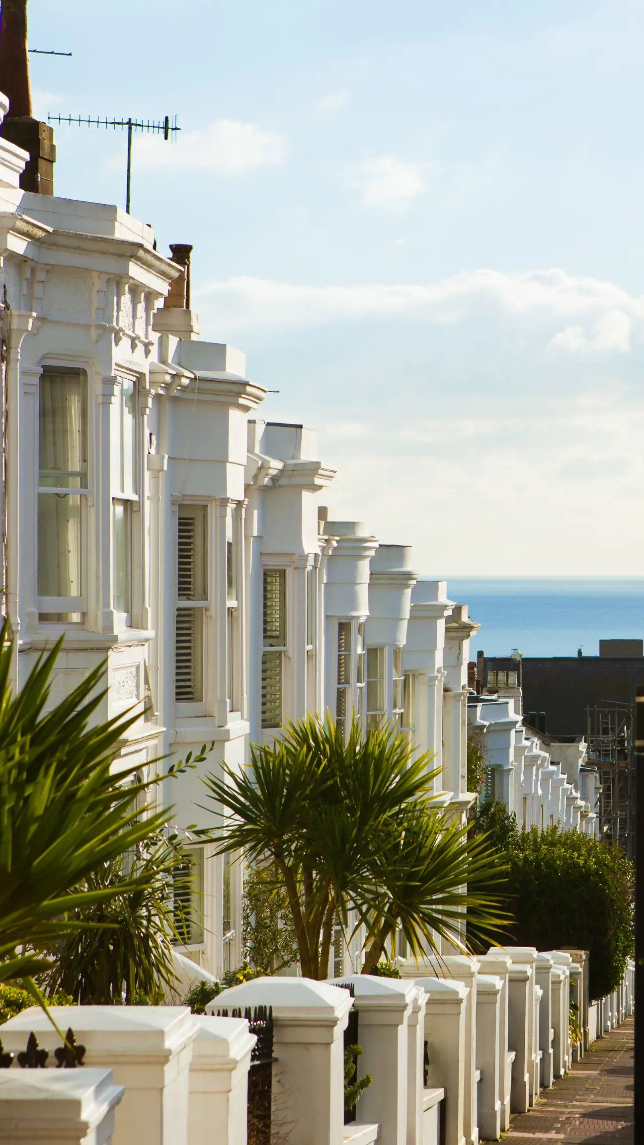 This image is a portrait of one of the more appealing streets of Brighton giving context on what gutter cleaners tend to be cleaning commonly in the area.