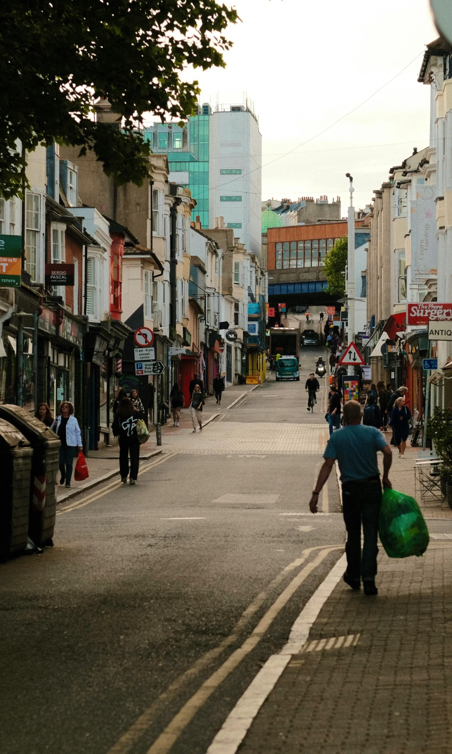 A portrait photograph of trafalgar street in Brighton displaying the building scenery, providing context of a typical environment for a gutter cleaner.