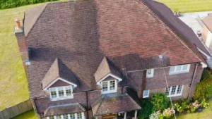 Bens roof cleaning washing a large tiled roof